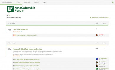 artscolumbia.org screenshot