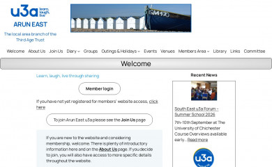 aruneastu3a.org.uk screenshot