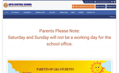 aryacentralschool.org screenshot