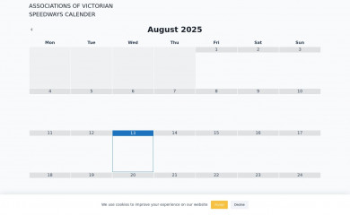 assocvicspeedways.com.au screenshot