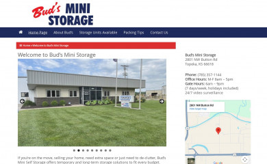 budsministoragetopeka.com screenshot