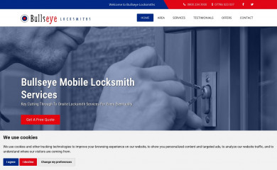 bullseyelocksmiths.com screenshot