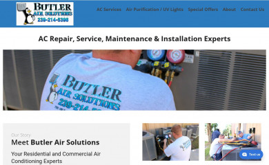 butlerairsolutions.com screenshot