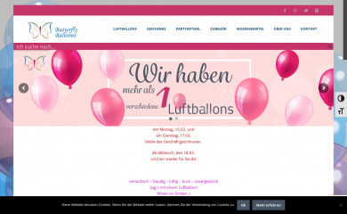 butterflyballoons.at screenshot