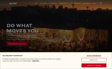 bacardi.com screenshot