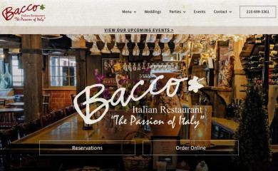 baccoitalianrestaurant.com screenshot