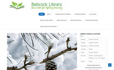 babcocklibrary.org screenshot