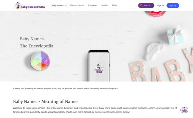 babynamespedia.com screenshot