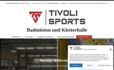 badminton-kletterhalle.de screenshot