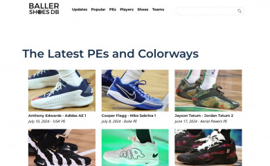 ballershoesdb.com screenshot