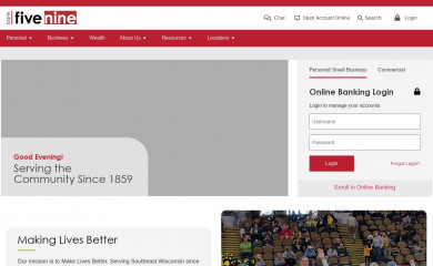 bankfivenine.com screenshot