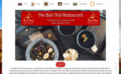 banthairestaurant.com.au screenshot