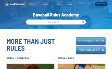 baseballrulesacademy.com screenshot