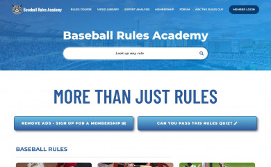 baseballrulesacademy.com screenshot