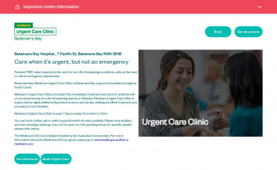 batemansbayurgentcareclinic.com.au screenshot