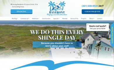 bayfrontroofing.com screenshot