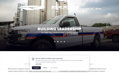 bcimaterials.com screenshot