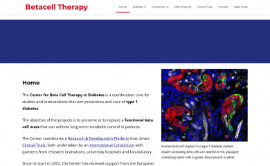 betacelltherapy.org screenshot