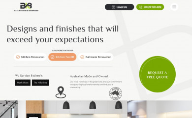bettakitchensandbathrooms.com.au screenshot