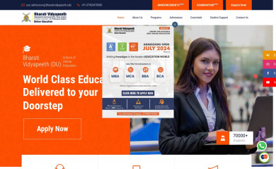 bharatividyapeethonline.com screenshot