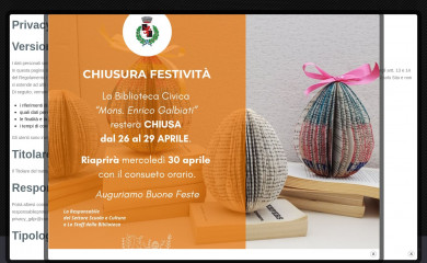 bibliotecaveranobrianza.it screenshot