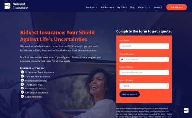 bidvestinsurancegroup.co.za screenshot