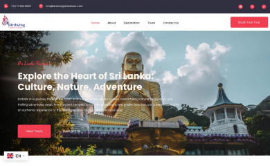 birdwinglankatours.com screenshot