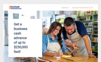bizcashadvances.com screenshot