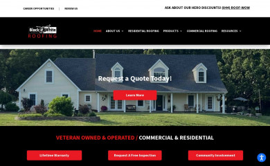 blackandwhiteroof.com screenshot
