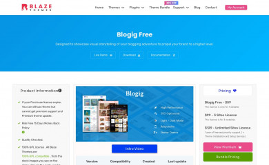 Blogig screenshot