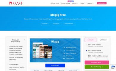 https://blazethemes.com/theme/blogig-free screenshot