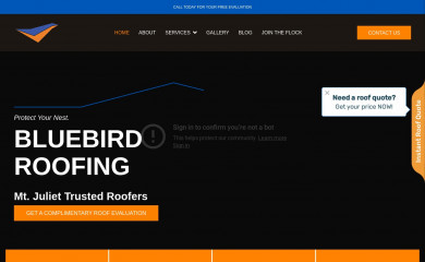 bluebirdroofing.com screenshot