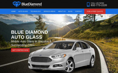 bluediamondautoglass.com screenshot