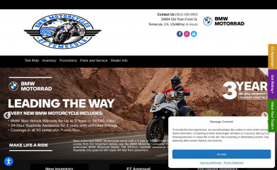 bmwmotorcyclesoftemecula.com screenshot