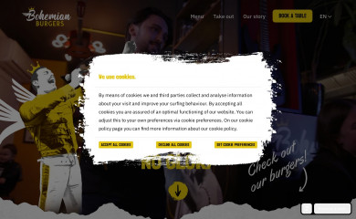 bohemianburgers.be screenshot