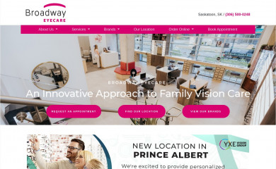broadwayeyecare.ca screenshot