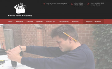 custommadecarpentry.co.uk screenshot