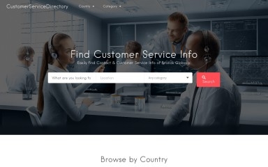 customerservicedirectory.com screenshot