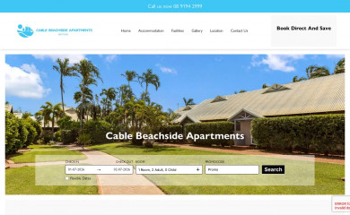 cablebeachsideapartments.com.au screenshot