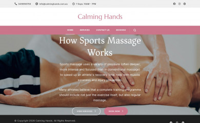 calminghands.com.au screenshot