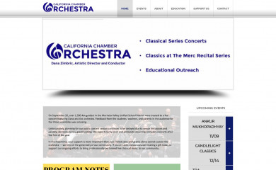 calchamberorchestra.org screenshot