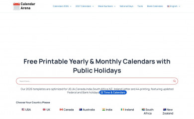calendarena.com screenshot