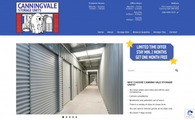 canningvalestorageunits.com.au screenshot
