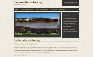 canberrabrushfencing.com.au screenshot