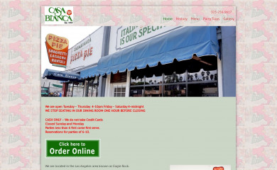 casabiancapizza.com screenshot