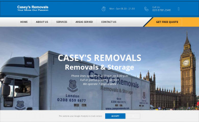 caseyremovals.com screenshot
