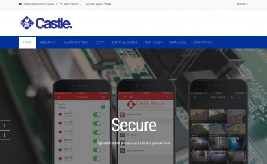 castlealarms.com.au screenshot