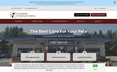 castlerockveterinaryhospital.com screenshot