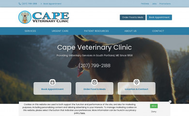 capevetclinic.com screenshot