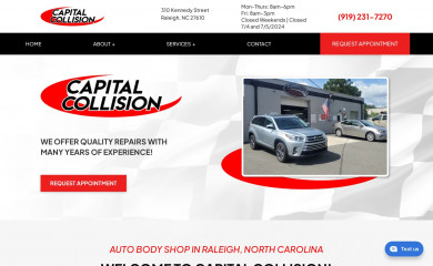 capitalcollisionraleighnc.com screenshot